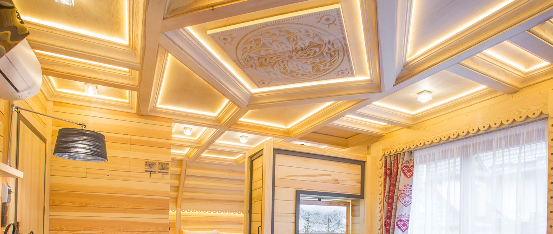 Sufit w apartamencie alpejskim
